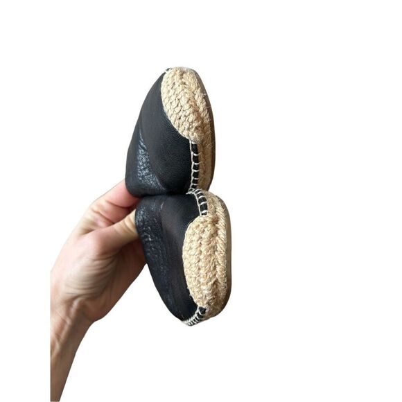 Eileen Fisher Coy Black Leather Espadrille Flats Size 9 - Picture 11 of 11